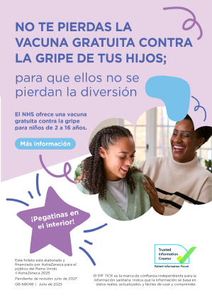 Cover image of parent leaflet in Spanish with laughing baby