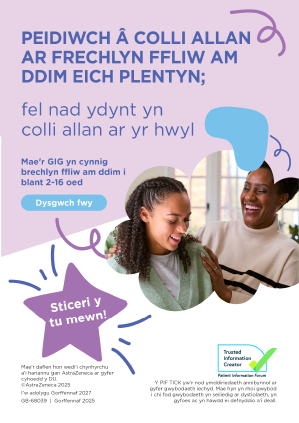 Cover image of parent leaflet in Welsh with laughing baby